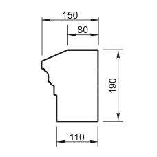 Подоконник ПД-20.130/1 - архитектурный бетон Вландо ®