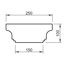 Поручень радиусный R=2100 мм (профиль от ПР-10.100) ПР-11.210 R - архитектурный бетон Вландо ®