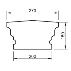 Поручень радиусный R=2960 мм (профиль от ПР-30.200) ПР-31.296 R - архитектурный бетон Вландо ®