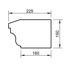 Карниз - подоконник ПД-12.150 - архитектурный бетон Вландо ®