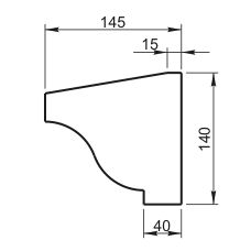 Карниз КН-44.140 - архитектурный бетон Вландо ®