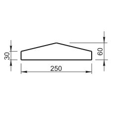 Крышка на парапет КП-10.250/1 - архитектурный бетон Вландо ®