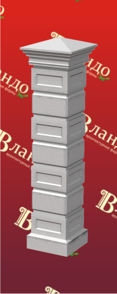 Столб забора (наборный из блоков), тип-3 СЗ-370.2000/3 - архитектурный бетон Вландо ®