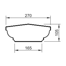Поручень радиусный R=1750 мм (профиль от ПР-00.940) ПР-01.175 R - архитектурный бетон Вландо ®