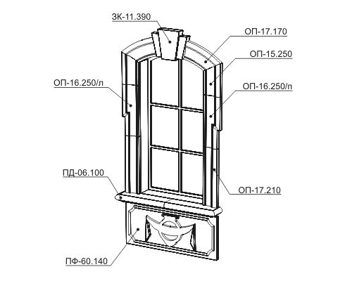 Сборка окна Окно 3 - архитектурный бетон Вландо ®