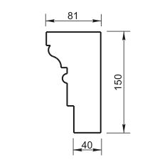 Карниз правый поворот - окно КН-02.150/прав.[О] - архитектурный бетон Вландо ®