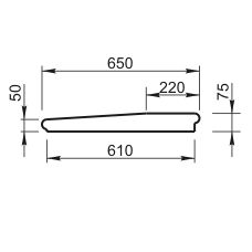 Крышка на парапет КП-75.610 - архитектурный бетон Вландо ®