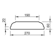 Крышка на парапет ПД-20.270 - архитектурный бетон Вландо ®