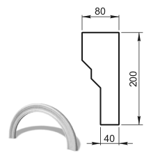 Наличник арочный R=420 мм. (профиль ОП-10.200) ОП-11.420R - архитектурный бетон Вландо ®