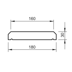 Крашка на парапет плоская КП-40.180 - архитектурный бетон Вландо ®