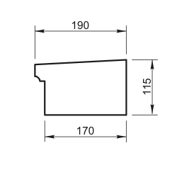 Подоконник ПД-01.115 - архитектурный бетон Вландо ®