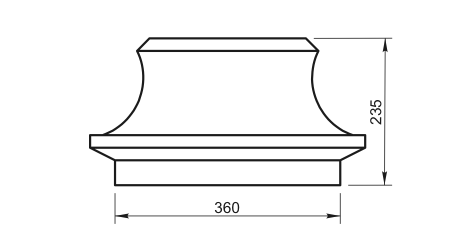 Декоративная деталь для наличника или арки (Капитель) ДД-03.235 - архитектурный бетон Вландо ®
