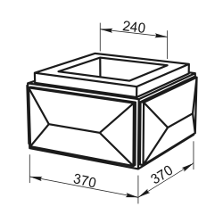 Блок столба забора БС-01.370 - архитектурный бетон Вландо ®
